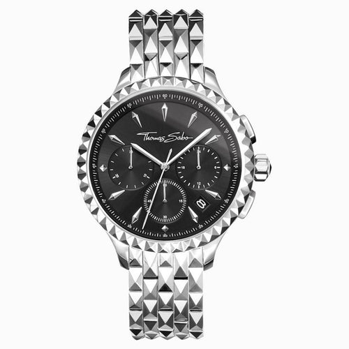 THOMAS SABO Damen Uhr Chronograph Armbanduhr Rebel at Heart WA0346-201-203-38 MM