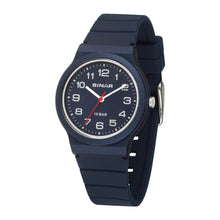Laden Sie das Bild in den Galerie-Viewer, SINAR Jugenduhr Armbanduhr Analog Quarz Unisex Silikonband XB-18-22 dunkelblau