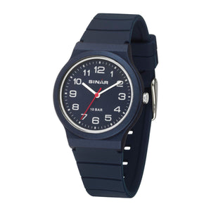 SINAR Jugenduhr Armbanduhr Analog Quarz Unisex Silikonband XB-18-22 dunkelblau