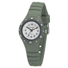 Laden Sie das Bild in den Galerie-Viewer, SINAR Jugenduhr Armbanduhr Analog Quarz Unisex Silikonband XB-19-3 olivgrün