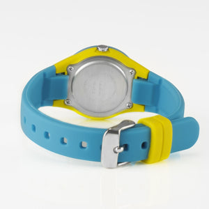 SINAR Jugenduhr Kinder Armbanduhr Analog Quarz Silikonband XB-47-2 türkis gelb