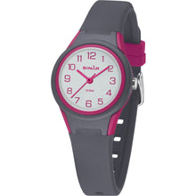 Laden Sie das Bild in den Galerie-Viewer, SINAR Jugenduhr Kinder Armbanduhr Analog Quarz Silikonband XB-47-8 grau pink