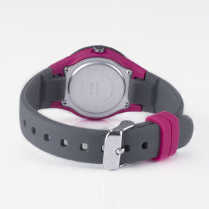 SINAR Jugenduhr Kinder Armbanduhr Analog Quarz Silikonband XB-47-8 grau pink