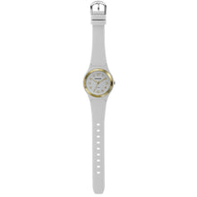 Laden Sie das Bild in den Galerie-Viewer, SINAR Jugenduhr Armbanduhr Analog Quarz Mädchen Silikonband XB-48-0 weiss gold