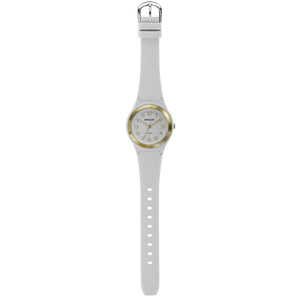 SINAR Jugenduhr Armbanduhr Analog Quarz Mädchen Silikonband XB-48-0 weiss gold