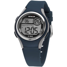 Laden Sie das Bild in den Galerie-Viewer, SINAR Jugenduhr Armbanduhr Digital Quarz Unisex Silikonband XE-64-2 blau grau