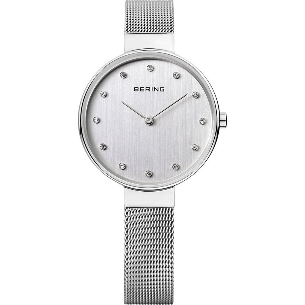 Bering Damen Uhr Armbanduhr Slim Classic - 12034-000 Meshband