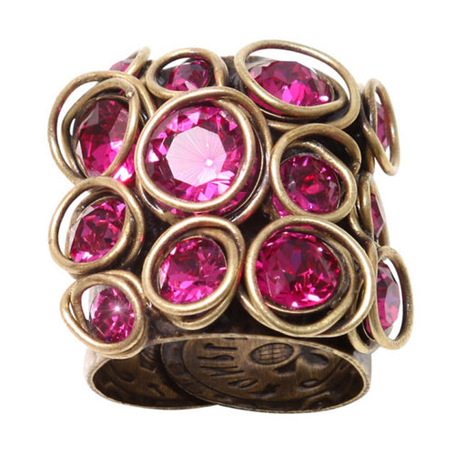 Konplott Ring Sparkle Twist dunkelrosa Fuchsia