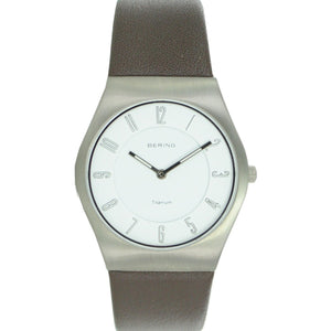 Bering Unisex Uhr Armbanduhr Titan Slim Classic - 11935-404-1 Leder