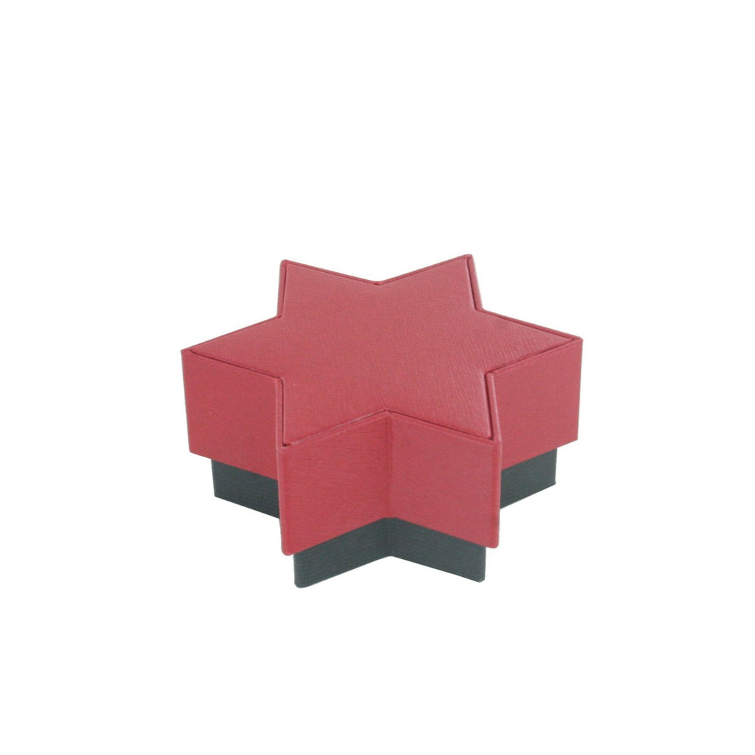 Stern Schachtel Geschenkschachtel Etui Box klein 85 x 85 x 35 mm rot / schwarz