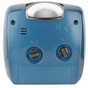 ATRIUM Wecker Analog Quarz blau metallic A251-5 ohne Ticken mit Licht und Snooze