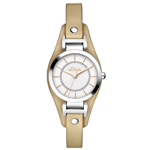 s.Oliver Damen Uhr Armbanduhr Leder SO-3277-LQ
