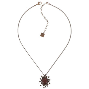 Konplott Halskette Collier Galaxy in Glass red medium antique