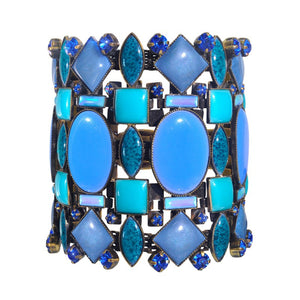 Konplott Armband Ethnic Mosaic breit  blau / grün