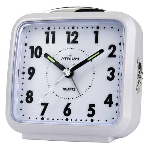 ATRIUM Wecker Analog Quarz weiß A250-0 ohne Ticken mit Licht und Snooze