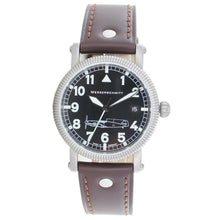 Laden Sie das Bild in den Galerie-Viewer, Aristo Herren Messerschmitt Uhr Fliegeruhr Edelstahl Automatic BF109 braun