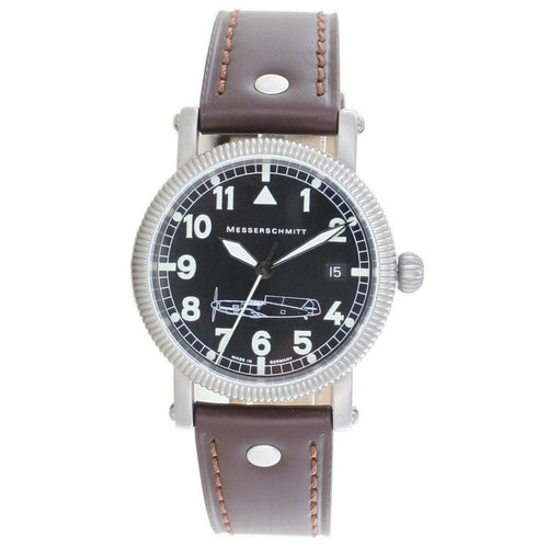 Aristo Herren Messerschmitt Uhr Fliegeruhr Edelstahl Automatic BF109 braun