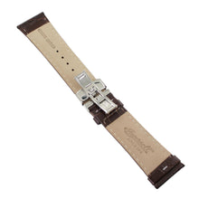 Laden Sie das Bild in den Galerie-Viewer, Ingersoll Ersatzband für Uhren Leder braun Naht weiss Kroko Faltschl. 26 mm