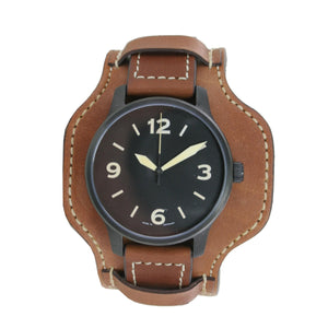 Aristo Herren Uhr Armbanduhr Automatic FT-Black Fliegeruhr 0H09 Leder