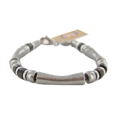 Laden Sie das Bild in den Galerie-Viewer, Fossil Herren Armband Edelstahl Holz braun Vintage Look JF87221