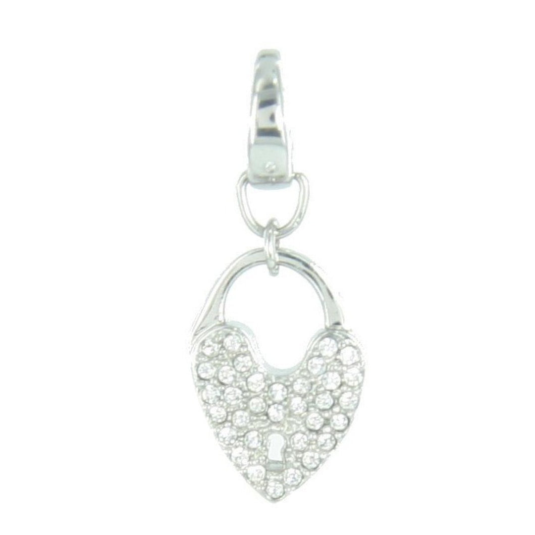 Fossil Anhänger Charms JF00034040 Schloss Edelstahl Strass