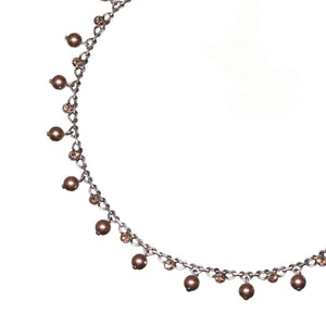 Konplott Halskette Pearl Shadow beige Kristall goldener Schatten
