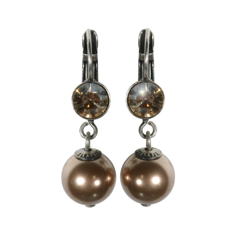 Konplott Ohrringe EuroWire Ohrhänger Pearl Shadow hängend beige