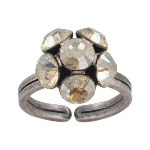 Konplott Ring Disco Balls beige Kristall goldener Schatten SS 29