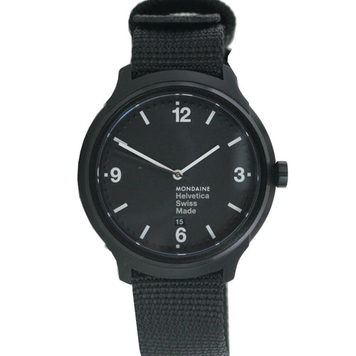 Mondaine Herren Uhr Helvetica No1 Bold Armbanduhr MH1.B1221.NB Textil