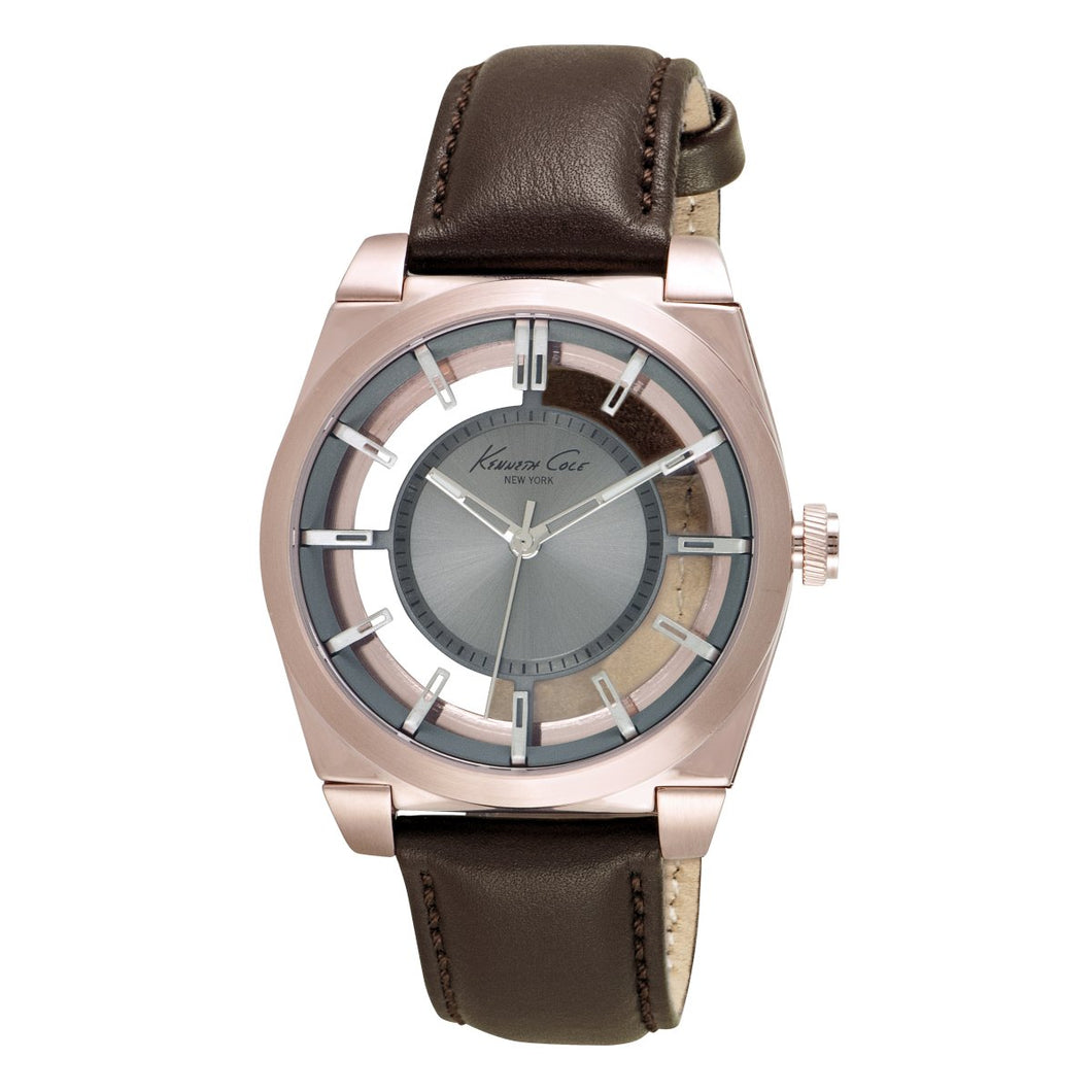 Kenneth Cole New York Herren-Armbanduhr Analog Quarz Leder 10027842