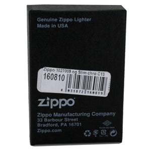 Zippo Feuerzeug Modell 1027009 cg SLIM Chrome C13