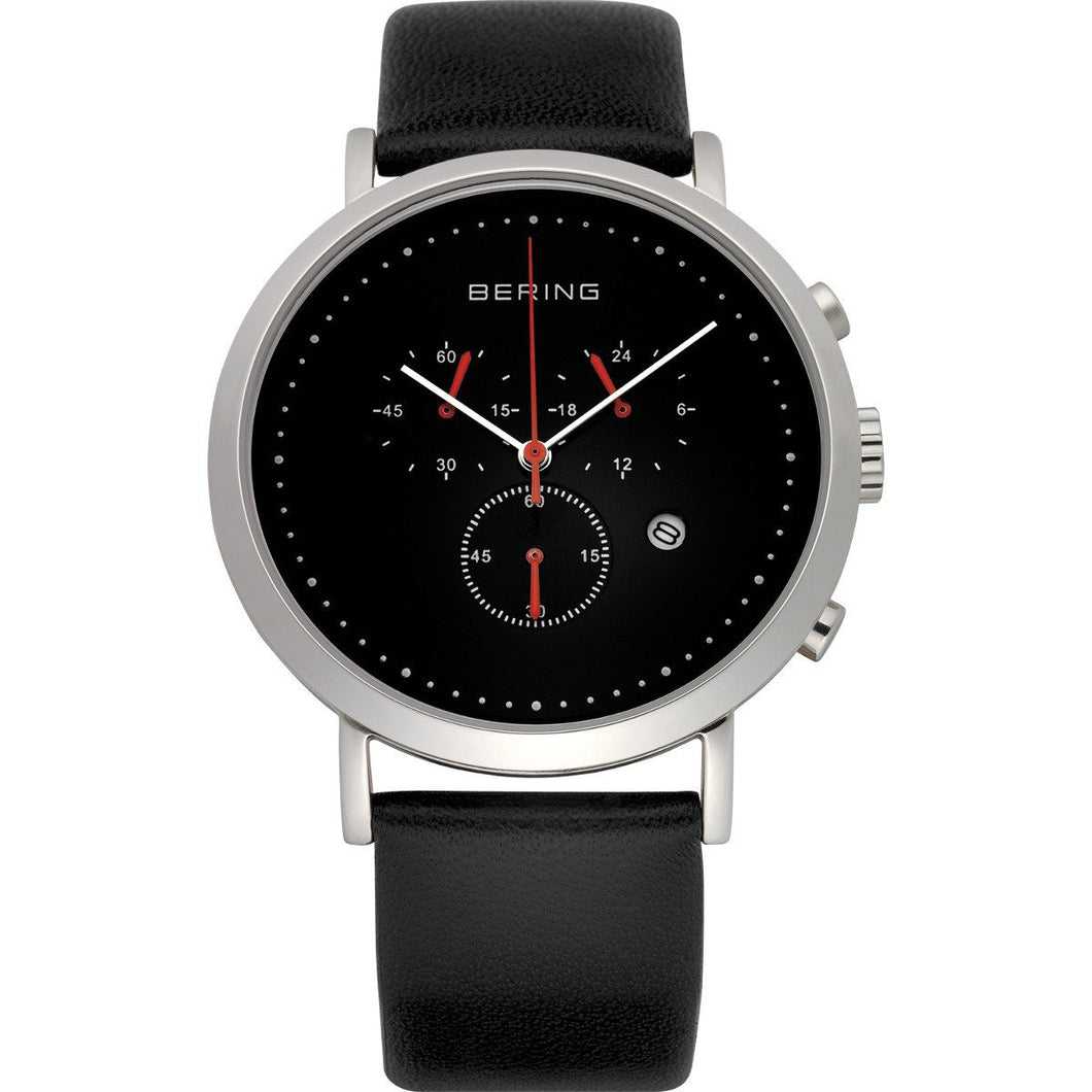 Bering Herren Uhr Armbanduhr Slim Classic Chronograph - 10540-402-1 Leder