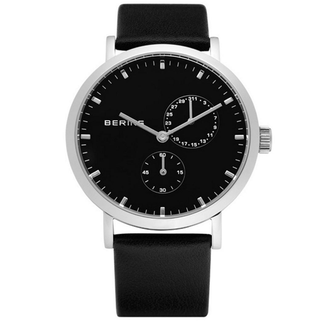 Bering Herren Uhr Armbanduhr Slim Classic Chronograph - 10540-408-1 Leder
