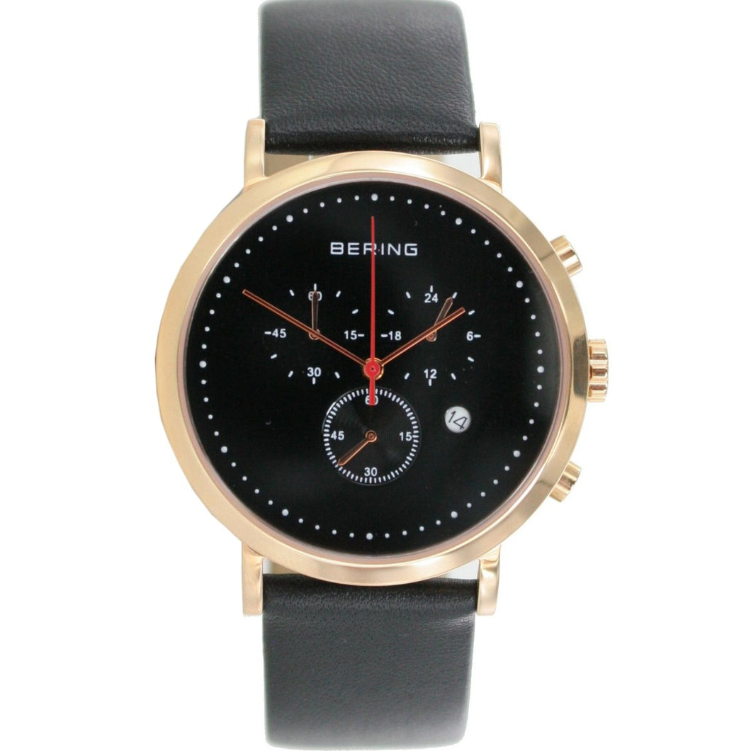 Bering Herren Uhr Armbanduhr Slim Classic Chronograph - 10540-462-1 Leder