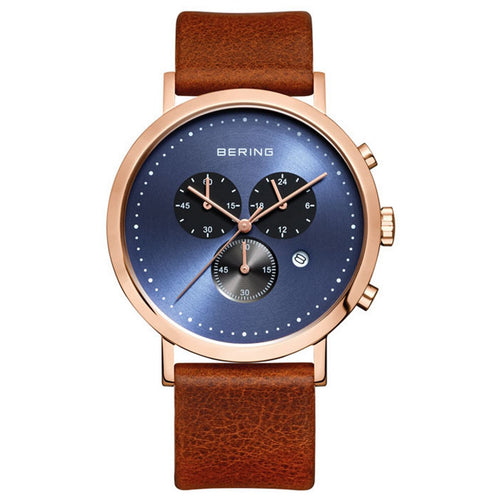Bering Herren Uhr Armbanduhr Classic Chronograph - 10540-467-1 Leder