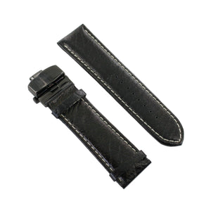 Ingersoll Ersatzband für Uhren Leder schwarz Naht ws Faltschließe sw 26 mm