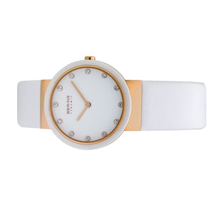 Bering Damen Uhr Armbanduhr Slim Ceramic - 10729-856-1 Leder