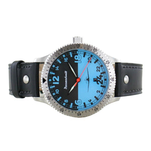 Aristo Herren Messerschmitt Uhr Fliegeruhr ME 108 / 108-24DR-B Blau