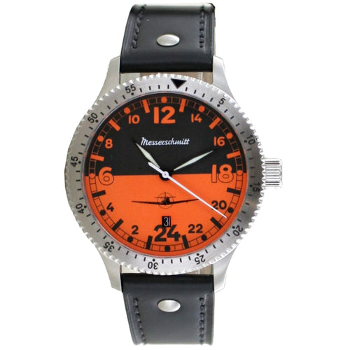 Aristo Herren Messerschmitt Uhr Fliegeruhr ME 108 / 108-24DR-O Orange