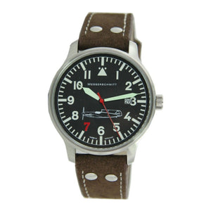 Aristo Herren Messerschmitt Uhr Fliegeruhr 'Rote 7' Ref. 109-42R7