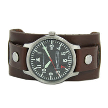 Laden Sie das Bild in den Galerie-Viewer, Aristo Herren Messerschmitt Uhr Fliegeruhr Unterlederb. &#39;Rote 7&#39;  Ref. 109-42R7