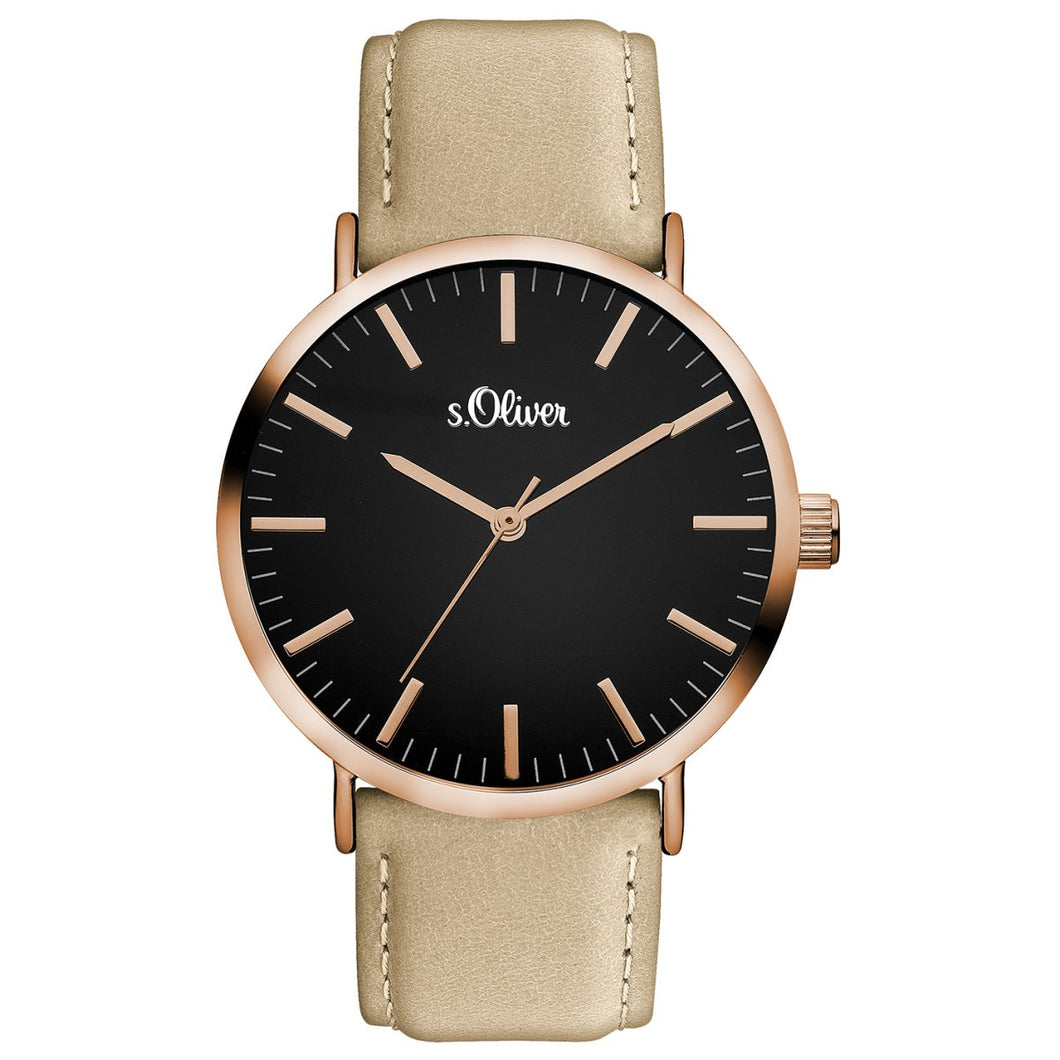 s.Oliver Damen Uhr Armbanduhr Leder SO-3376-LQ