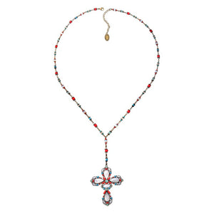 Konplott Halskette Collier Yoga Californica multi light Kreuz
