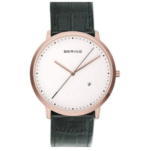 Bering Herren Uhr Armbanduhr Slim Classic - 11139-564-sw Leder
