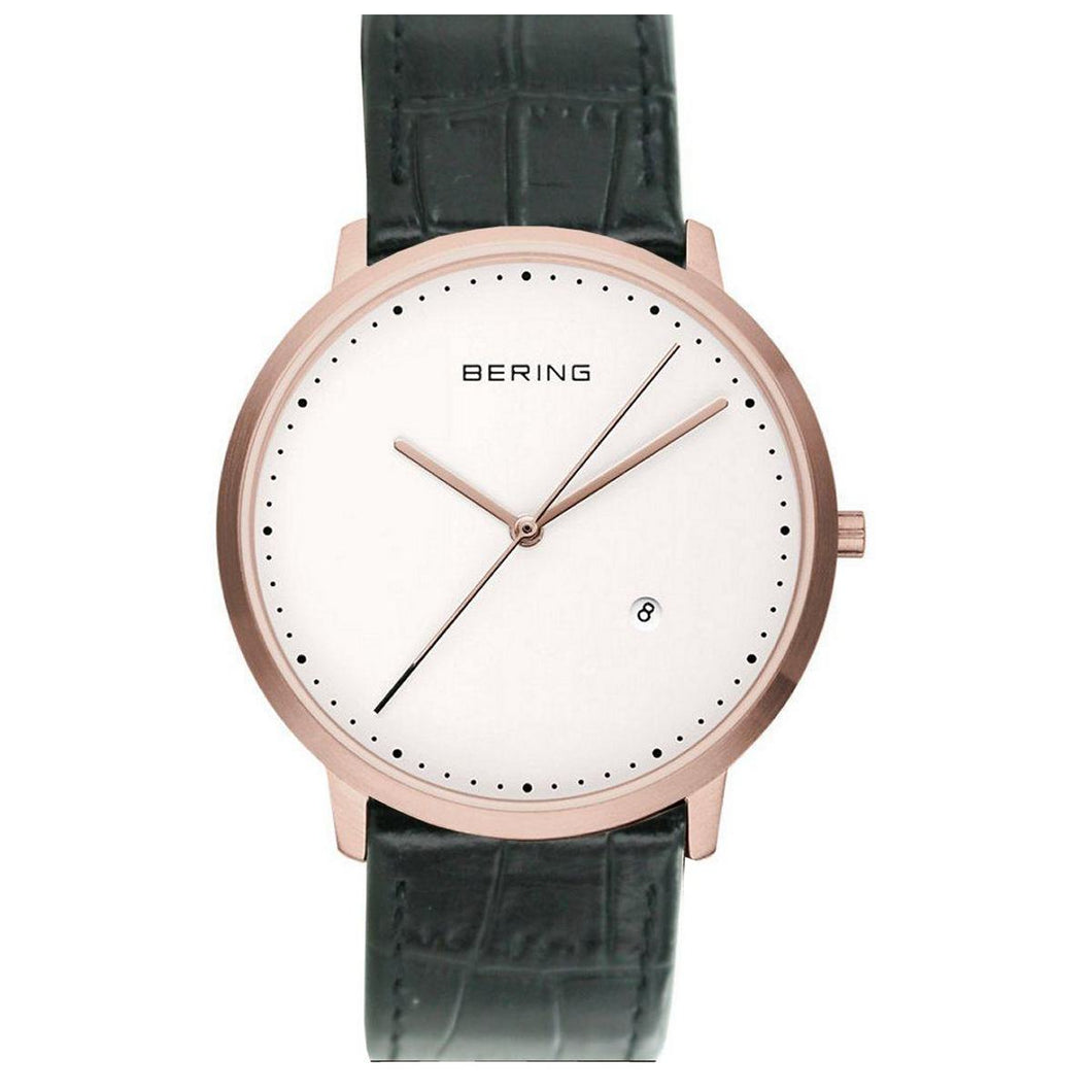 Bering Herren Uhr Armbanduhr Slim Classic - 11139-564-sw Leder