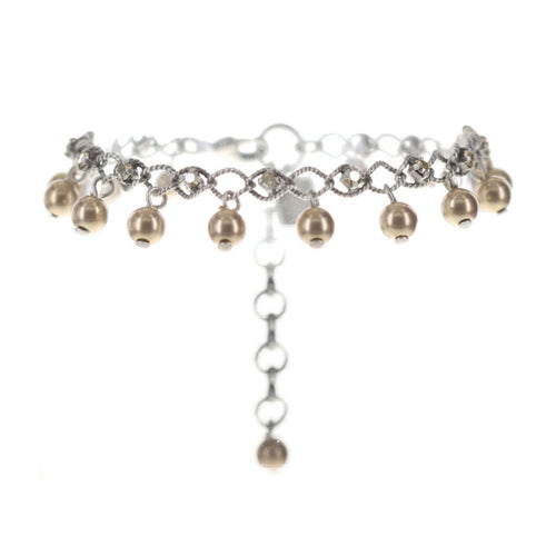 Konplott Armband Armkette Dutchess beige crystal golden shadow silber
