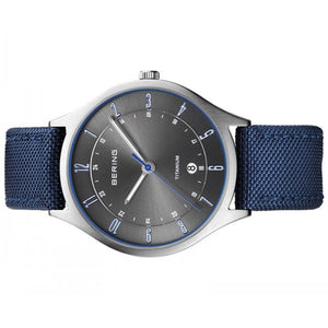 Bering Herren Uhr Armbanduhr Titan Ultra Slim - 11739-873-1Textil
