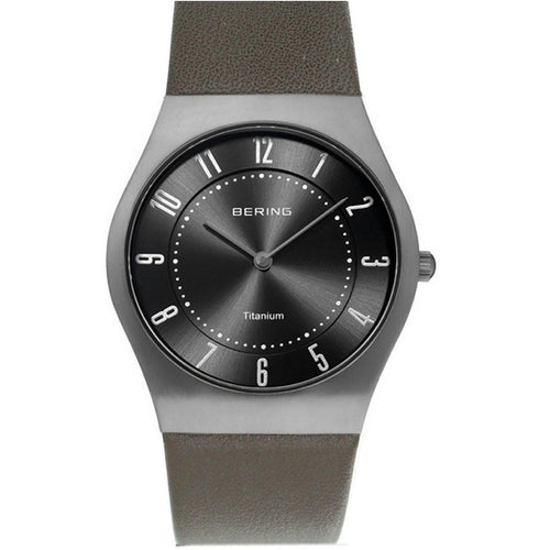 Bering Damen Uhr Armbanduhr Titan Slim Classic - 11935-079 Leder