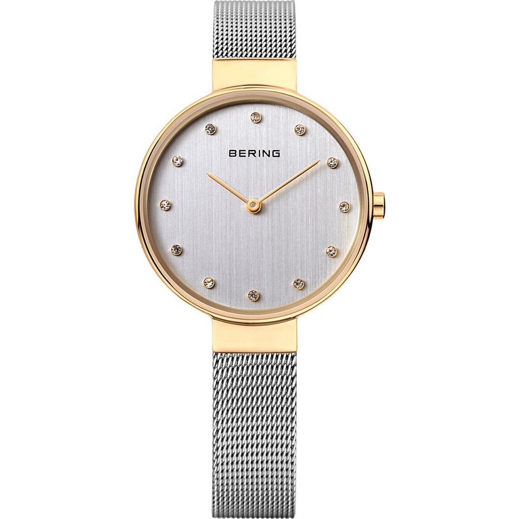 Bering Damen Uhr Armbanduhr Slim Classic - 12034-010-1 Meshband
