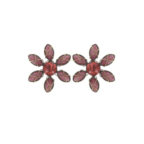 Konplott Ohrringe Ohrstecker Psychodahlia rot / rosa klein
